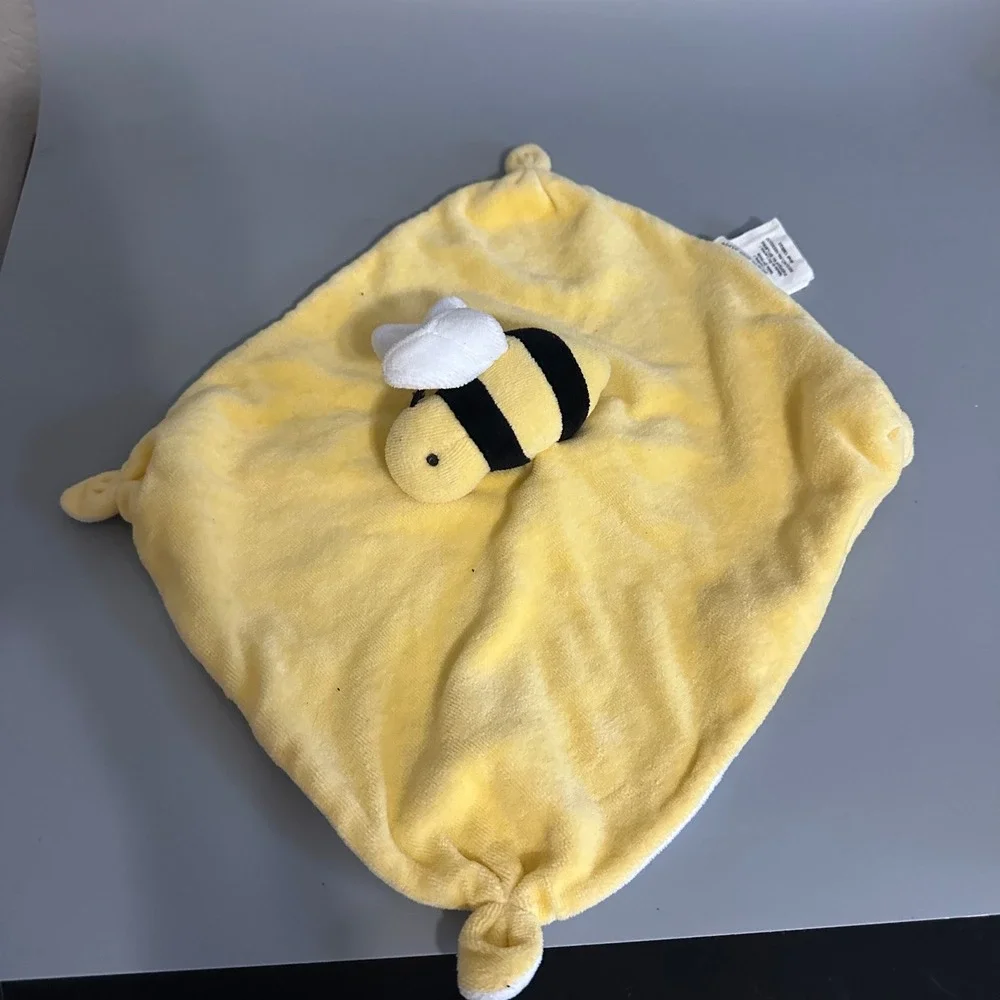 Burt's Bees Baby Bee Organic Cotton Lovey Security Blanket Yellow White Plush